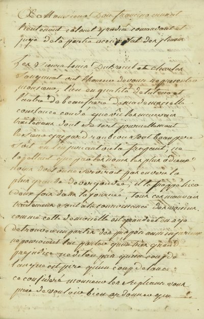 Petition to Monsieur Don Francisco de Cruzat, Graduate Lieutenant Colonel by Charles Sanguinet